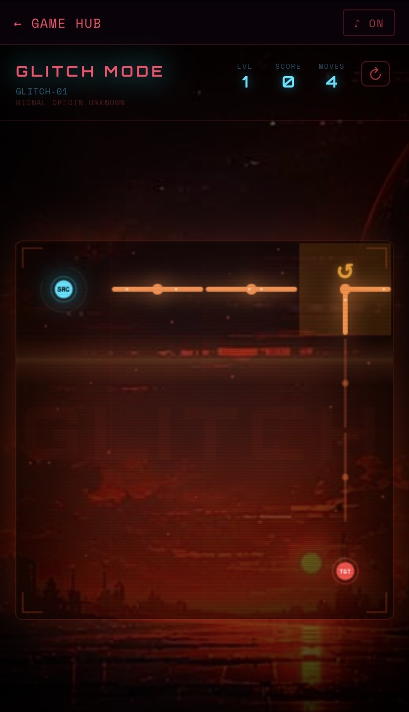 Glitch — corrupted signal grid