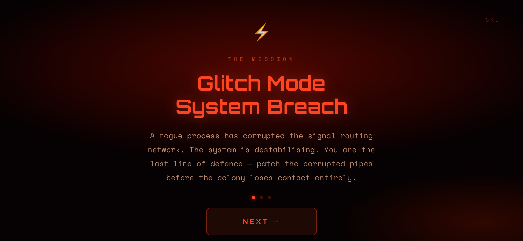 Glitch — system breach mission