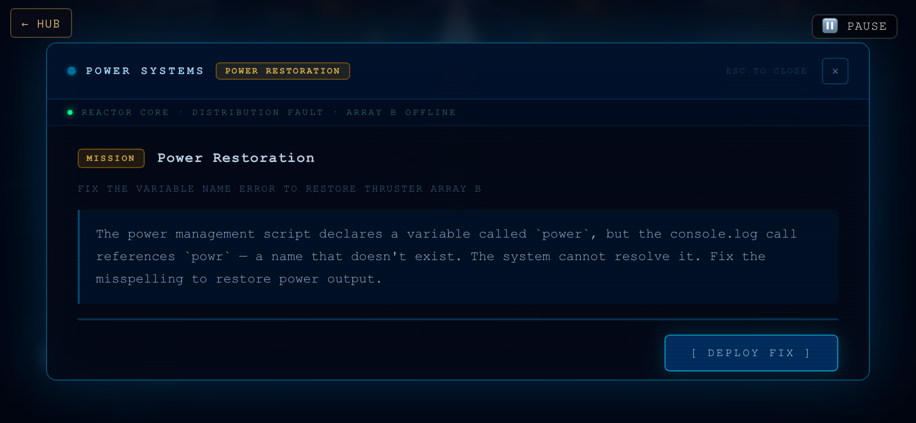 Launch Sequence — code mission